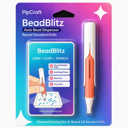 🔥 Last Day 50% OFF – 💎 Automatic Diamond Painting Bead Dispenser Pen & Tray Set | Wax-Free Round Drill Pen for Faster, Easier Crafting ✨