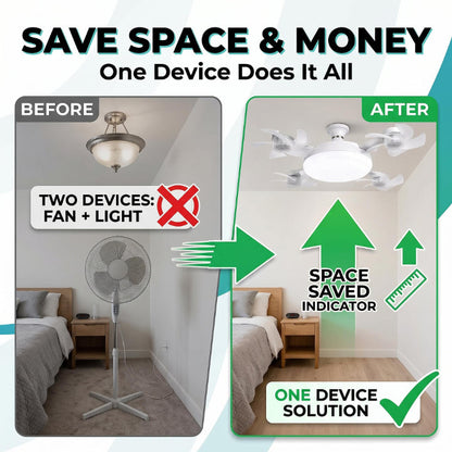 2026 Upgraded E27 Screw-In Ceiling Fan with LED Light | No Wiring Required❄️ Limited Time Free Shipping!
