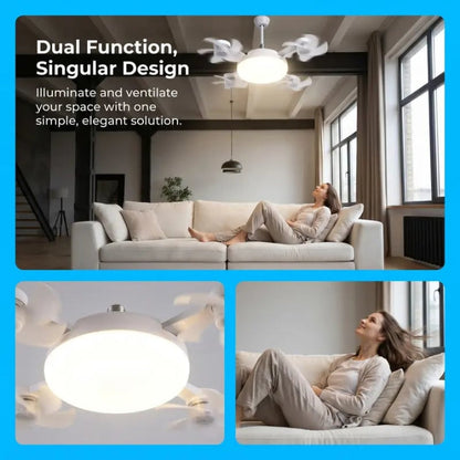 2026 Upgraded E27 Screw-In Ceiling Fan with LED Light | No Wiring Required❄️ Limited Time Free Shipping!