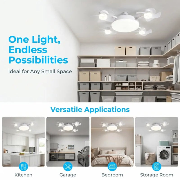 2026 Upgraded E27 Screw-In Ceiling Fan with LED Light | No Wiring Required❄️ Limited Time Free Shipping!