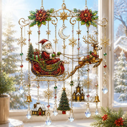 🦌🎄Handmade Christmas Stained Glass Window Hanging | ✨Bring Christmas Magic Home