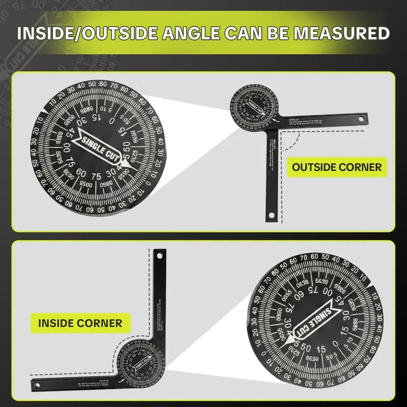 🛠️7-Inch Aluminum Miter Saw Protractor – 360° Angle Finder for Crown Molding & Carpentry📐