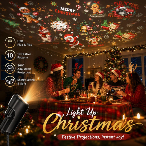 🔥LAST DAY 57% OFF - 🌠HD Smart Dynamic 5D Holographic Night Light Projector, Multi‐Scene Projection Light for Christmas, Halloween & Faith‐Themed Decors🎄