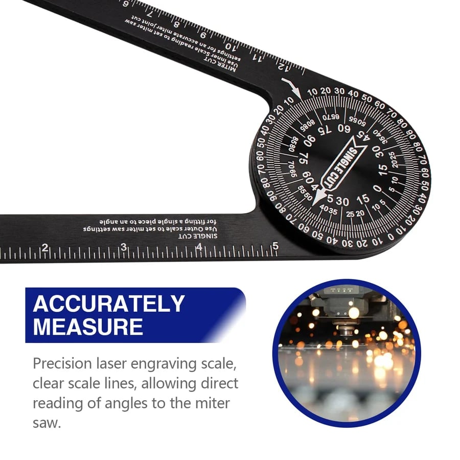 🛠️7-Inch Aluminum Miter Saw Protractor – 360° Angle Finder for Crown Molding & Carpentry📐