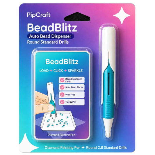 🔥 Last Day 50% OFF – 💎 Automatic Diamond Painting Bead Dispenser Pen & Tray Set | 💎Compatible with most standard 2.8 mm round and 2.5 mm square diamond painting drills✨