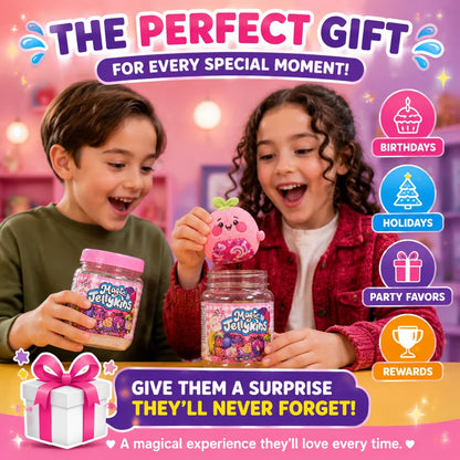 Magic Jellykins Surprise Plush Jar, Magical Transforming Water-Activated Toy, Mystery Box Plushie for Ages 5 and Up, Multicolor, 3”