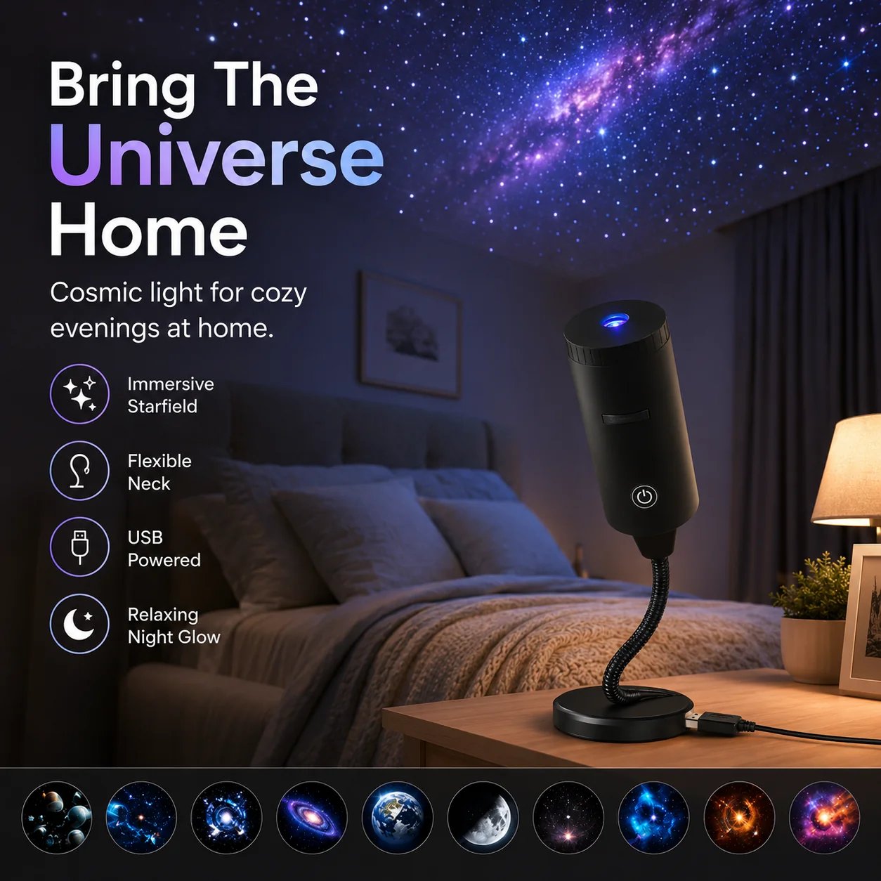 🔥LAST DAY 57% OFF - 🌠HD Smart Dynamic 5D Holographic Night Light Projector, Multi‐Scene Projection Light for Christmas, Halloween & Faith‐Themed Decors🎄