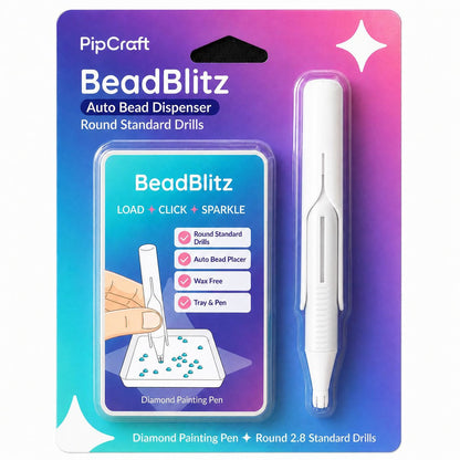 🔥 Last Day 50% OFF – 💎 Automatic Diamond Painting Bead Dispenser Pen & Tray Set | Wax-Free Round Drill Pen for Faster, Easier Crafting ✨